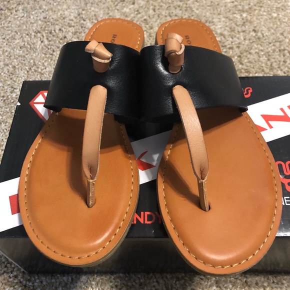Rock & Candy Shoes - BRAND NEW SUPER CUTE BLACK & TAN SANDALS SIZE 7